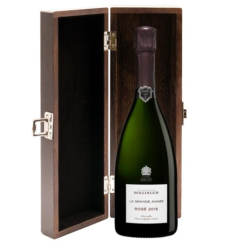 Bollinger Grande Annee Vintage Rose 2015 75cl in Elm Wood Gift Box